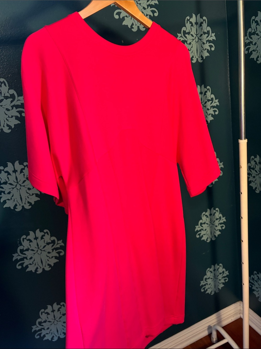 Anthropologie Daily Practice Red Pink Dolman Sleeve Mini Dress XL